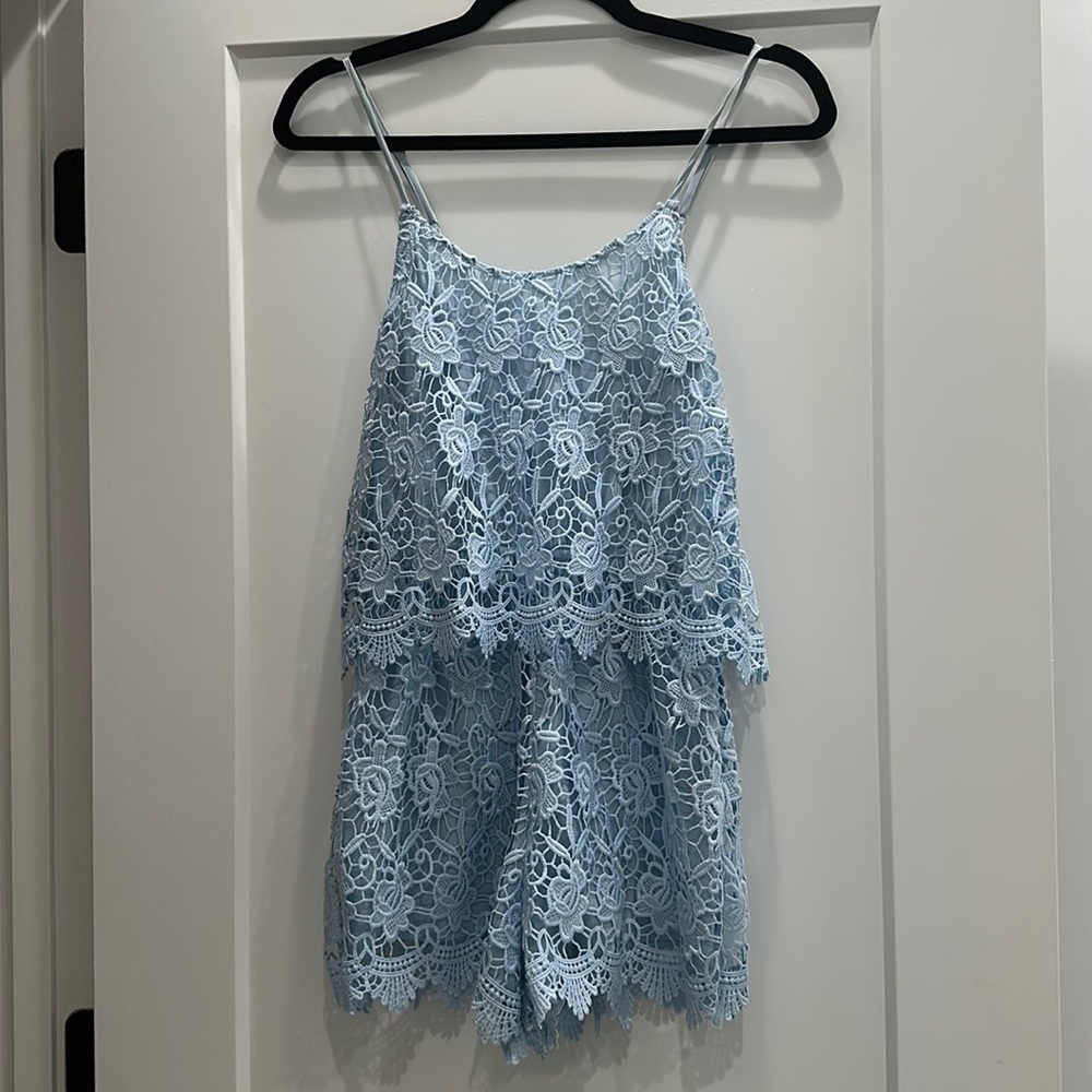 Yumi Kim XS light blue lace romper